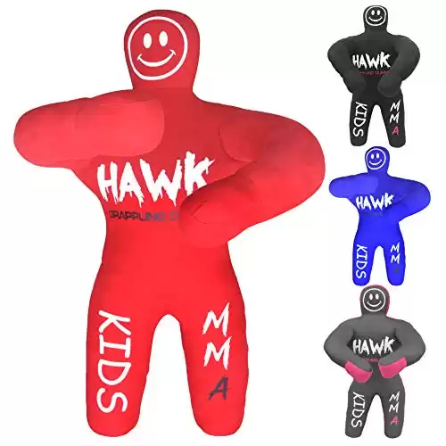 Hawk Sports Kids Grappling Dummy for Fitness & Training, Pose, Strike & Throw Wrestling Dummy for Kids, 3 ft. Punching Dummy for MMA, Jiu-Jitsu, Judo, Karate & Wrestling Practice & Spa...